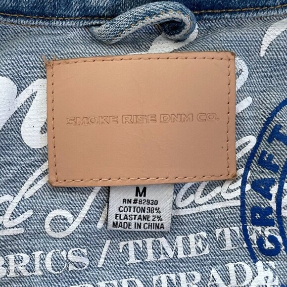 Smoke Rise Denim Men’s Sz M "Brush" Bleached Distressed Denim Jean Jacket - Picture 6 of 9